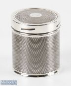 James Braid Interest - 1947 Illustrated Newspapers Invitation Golf Meeting Silver Cylindrical Box