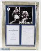 Rocky Marciano Framed Photograph with The Anglo-American Shorting Club, with a 1965 Replica Boxing