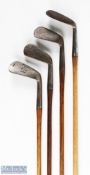 4x Tom Stewart irons incl a mashie for W Fletcher of Torquay, driving mashie for J McAndrew Cruden