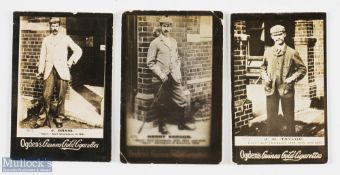 3x Ogden's Guinea Gold Cigarette Real Photograph Players Triumvirate Golf Cards - titled and