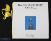 Rare 1985 Ryder Cup (Belfry) Golf Tournament Signed Gala Ball Dinner Menu - signed by both