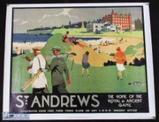 2x National Railway Museum Travel St Andrews Golf posters - reproduced posters, ready to frame -