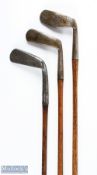 3x Interestingly shaped putters including a J Gourlay Triumph putter with raised crown line,