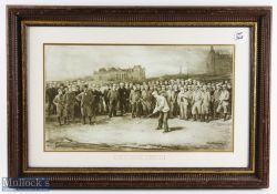 Michael J Brown (after) 1895 Open Golf Championship - J H Taylor (the winner) addressing the ball in