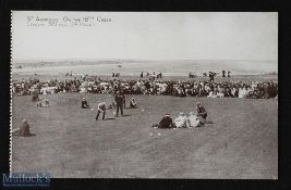 Early St Andrews Old Golf Course Postcard - titled On The 18th Green with players putting out - c/
