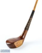 T Morris light stained beech wood bulger driver fitted with replaced full length hide grip