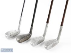 4x Large head mallet head putters all with steel shafts coated and chromium to incl 2x St Andrews