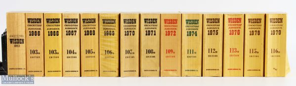 1960-2001 Wisden Cricketers Almanack Books, 32 paperback books with 2 duplicates, with years 1960,
