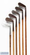 6x Assorted Ladies Irons to incl Gamage of London special jigger, Ceetee deep faced mashie, FH Ayres