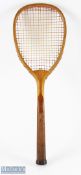 c1896 Thonet Austria Wooden Flat Top Tennis Racket - Model Aglaia IVa # - although not stamped