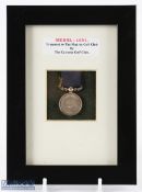 Scarce 1891 Madras Golf Club Silver Medal c/w Blue Ribbon Presented by The Calcutta Golf Club -