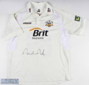 Andre Nel Autographed Surrey Cricket Shirt 'Nel 89' to reverse, LV shoulder badges, Prostar, Brit