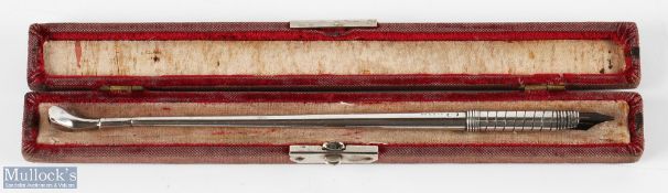 Novelty Hallmarked Silver Dip Pen with handle terminal modelled as a golf club head, with