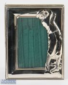 Silver Golfing Picture Frame with embossed golfer figure, hallmarked Sheffield 1996 by Carrs of