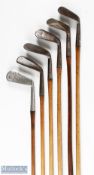 6x Assorted irons inc' Diamond back deep faced mashie by D Anderson & Son St Andrews, Forgan