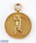 1916 Warren Golf Club New Brighton 9ct Gold Medal - Stroke Competition Won by A C Perry, golfer