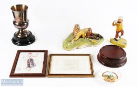 Golf Collectables: mixed lot to include a framed Ladies Golf Union bronze winners' certificate 1923