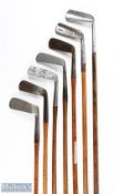 7x Various blade putters to incl E Wilson flanged straight blade, Gibson of Kinghorn straight blade,
