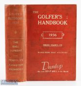 1936 The Golfer's Handbook 38th ed publ'd Edinburgh & London - Price 7/6d - in the original red