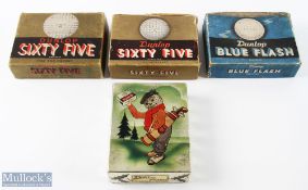 Collection of Various Dunlop Golf Ball Boxes for 12 (4) - 2x Dunlop Sixty Five both with hinged lids