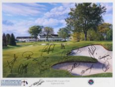 2004 Official Ryder Cup European Team Signed ltd ed colour print by Richard Chorley - titled Oakland