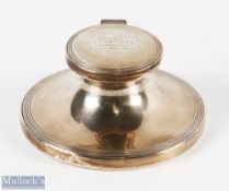 Lyme Regis Golf Club Presentation Capstan Silver Ink Well inscribed to lid 'Presented by Members