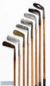 8x Assorted Putters to incl shallow metal mallet head with punch dot face markings stamped 41 to the