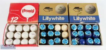 36 Lillywhite and Bronty golf balls most of the Lillywhite ball are wrapped all the Bronty ball