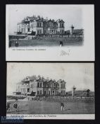 2x Tom Morris, Golf Club House and 18th Green Post cards - 2x variations on the same scene with