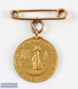 The Lady's Pictorial Golf Competition 1911 9ct Gold Medal engraved to the reverse 'Qualifying