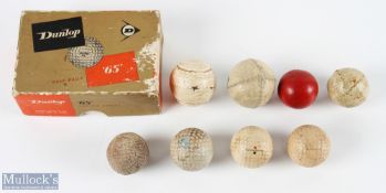 Assorted Golf Balls - Dimple Golf Ball, Fives Balls, Replica Feathery golf ball + unknown, Dimples