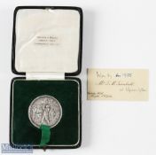 Interesting 1923/24 Nice Golf Club silver medal - hallmarked Birmingham with Nice Golf Club crest on