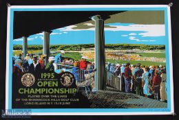 1995 US Open Championship Golf Poster signed by Artist Ken Reed. Long Island 15th-18th June 1995