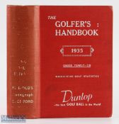 1935 The Golfer's Handbook 37th ed publ'd Edinburgh & London - Price 7/6d - in the original red