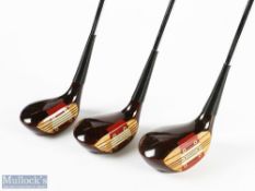MacGregor 'Jack Nicklaus Muirfield 20th' persimmon woods (3) to inc' 1, 3 and 5 - marked 0201035,