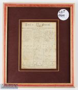Cricket MCC and Ground v Northamptonshire 1896, an original scorecard for the match held at Lord's