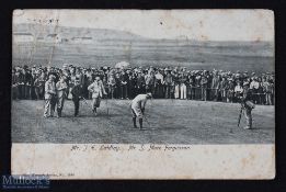 Scarce Wrench Series Amateur Golf Champions Postcard - J E Laidlay and Mr Mure Fergusson putting out