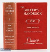 1936 The Golfer's Handbook 38th ed publ'd Edinburgh & London - Price 7/6d - in the original red
