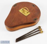 Mahogany Wooden Tennis Racket Press, unnamed press for 6 rackets, with brass fittings, G+