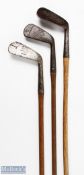 3x Tom Stewart Irons - features a driving mashie for H J Frostick North Surrey GC, and 2x Ladies