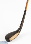 c1890 Army & Navy CSL London longnose dark stained fruitwood scare neck putter fitted with a good