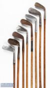 8x Various Irons to incl The FG Tait cleek by George Nicol in never rust metal, an early Tom Stewart