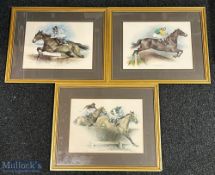 1973-75 Horse Racing Prints of Hennessy Cognac Gold Cup 1973 Red Candle winning from Red Rum, 1974
