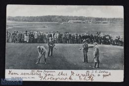 Scarce Wrench Series Amateur Golf Champions Postcard - Mr Mure Fergusson and J E Laidlay putting out