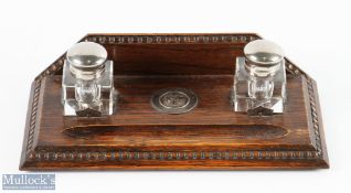 1911 Lytham and St Annes Golf Club 1st handicap prize ink stand and pen rest awarded to H