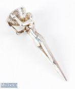 Rare Novelty Silver Golf Tee modelled as a female standing holding bowl, with legs tapered for