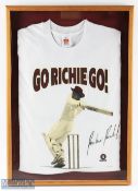 c1993 Richie Richardson West Indies Cricket T Shirt, size XL framed under glass - stuck to card