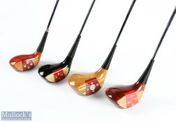 4x Various Persimmon Woods features MacGregor Jack Nicklaus VIP 3 wood, Hogan Apex 5 wood k82031,