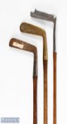 3x Various putters - to inc' James Braid Autograph straight black putter with diamond lines and
