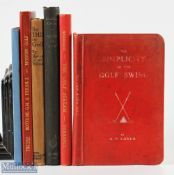 6x Period Golf Books to include The Essence of Golf By Follow Through c1954, Modern Golf, G M